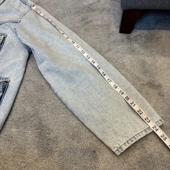H&M small Utility Light Blue Denim Jacket Cargo - Picture 8 of 10